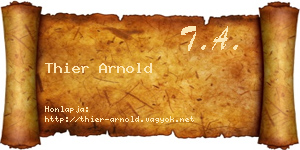 Thier Arnold névjegykártya