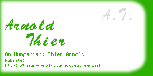 arnold thier business card